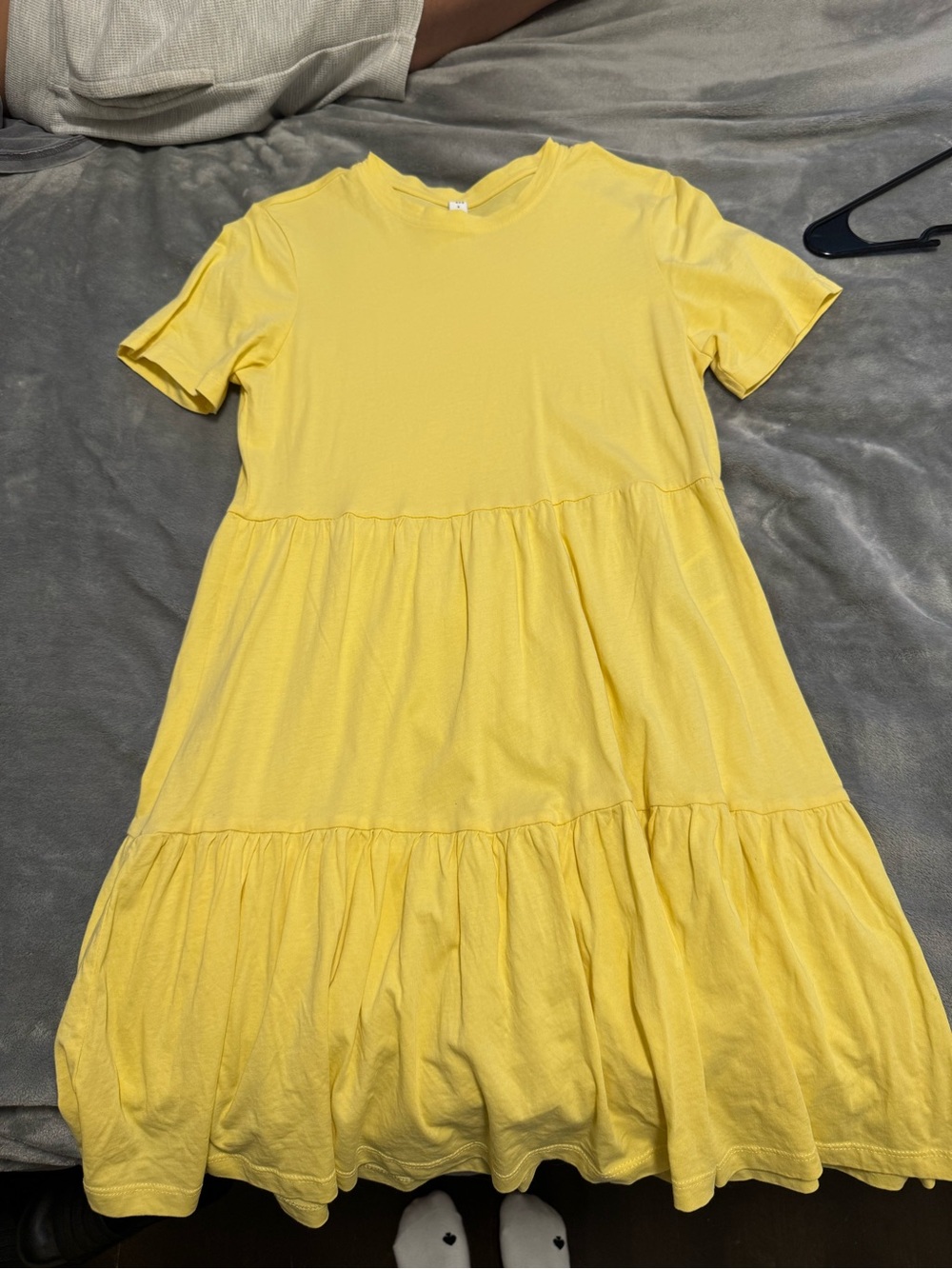 Only Yellow Tiered Mini Dress